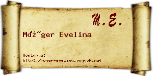 Móger Evelina névjegykártya